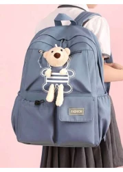 حقيبة ظهر نسائية بتصميم عالي الرقي مناسبة لطالبات المدارس المتوسطة والثانوية، حقيبة ظهر جميلة