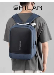 SHILAN High Quality Two Tone Fabric Men s Functional Business Backpack With Anti Theft Strap And Password Lock Large Capacity Suitable For Outdoor Activities School And Commuting School Backpack Can H