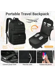 NEWHEY Lunch Backpack For Men 17 3 Inch Laptop Backpack With USB Charging Port Waterproof Work Backpack With Insulated Lunch Bag For Travel College Business With MOLLE Design Vacation Travel Backpack