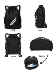 Spacious Waterproof Drawstring Backpack With Multi Pocket Design Perfect For Travel Sports And Outdoor Activities Ideal For Basketball Tennis And Swimming Gear And More Great Gift For Students And Men