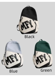 New Versatile Fashion Color Block Backpack Casual Large Capacity Men s Backpack With Letter Print 15 Laptop Bag 20L