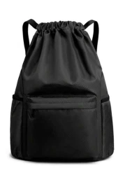 Drawstring Backpack Fashion School Gym Drawstring Camping Bag Casual String Knapsack School Backpack Schoolbag For Travel College School Commute Lightweight Sport Bag Black Backpack University Dorm Pr