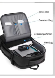 1pc Expandable Large Capacity Travel Backpack Outdoor Beach Bag School Student Backpack Weekend Overnight Bag With Wet Dry Separation Multiple Pockets Scratch Resistant Water Resistant Fabric Holiday