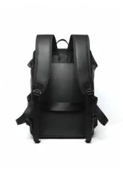 Large Capacity Pu Commuting Travel Backpack Rucksack College Bag School Bag Multi Functional British Style Flap Backpack Retro Plaid Print Computer Bag Drawstring Flap Pockets Backpack Outdoor Vacatio