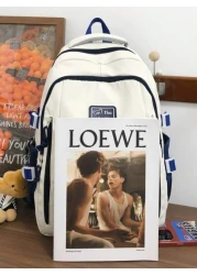 New Fashionable Large Capacity Color Blocking Versatile Large Capacity Backpack Korean Version Multi Pocket Commuting Backpack