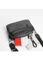 Korean Style Water Proof PU Leather Messenger Bag With Random Vintage Floral Print And Color Block Design Multi Functional And Versatile For Casual Business Students And Sports Gift And Boys Fall Bag