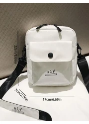 حقيبة كتف كانفاس للجامعة والرحلات يابانية طراز هاراجوكو أنيقة ، أحادية اللون محايدة ، مناسبة للطلاب والكليات