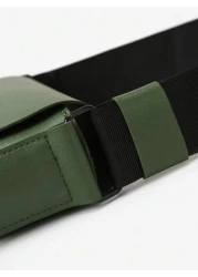 peach tree 1pc Fashionable Solid Color Mini Crossbody Bag Business PU Flap Shoulder Bag For Men Peach Tree Minimalist Solid Color Man s Sling Bag Waterproof PU Shoulder Pack For Travel Outdoor Sports