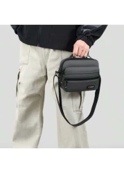 Men s Casual Versatile Solid Color Nylon Messenger Crossbody Phone Bag Business Style