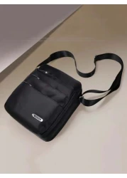 حقيبة كتف رجالية قطعة واحدة ، حقيبة عبر الجسم قماش أكسفورد عادي متعددة الطبقات ، حقيبة للجانب للرجال ، حقيبة م