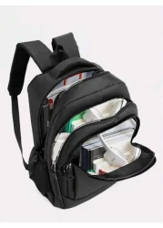 Leisure Sports Style Nylon Backpack Can Hold 15 6In Computer Bag Large Capacity School Bag Lightweight Multi Functional Travel Bag Convenient Storage Day Bag Fashion Business Trip Bag Suitable For Stu