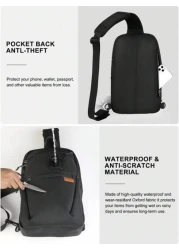 Sling Bag For Men Lightweight Waterproof Chest Crossbody Bag Anti Theft Multipurpose Sling Backpack For Outdoor Sport Business