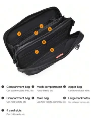 1pc Crossbody Bag Shoulder Bag Waist Bag Handbag Sports Bag Wallet Card Holder Fabric Multiple Compartments Pockets Adjustable Shoulder Strap Hiking Christmas Winter Gifts Hip Bag Tote Bag Black Bag H