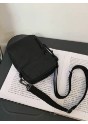 1 Pc Oxford Cloth Solid Color Mini Shoulder Bag Casual Minimalist Crossbody Bag Suitable For Daily Use