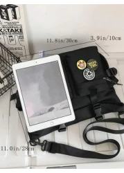 Lightweight Business Casual Medium Messenger Bag Release Buckle Decor With Bag Charm Badges For Teen Girls Women College Students Rookies White collar Workers Perfect for Office College Work Business