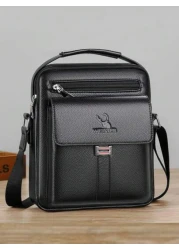 2pcs Men Shoulder Bags Set 1 Messenger Bag 1 Crossbody Bag PU Leather Material Multi Pocket High Capacity Adjustable Strap Portable New Business Style Vintage Minimalist Fashion Bag Suitable For Offic