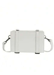 peach tree 1pc White Simple Design Adjustable Strap Neutral Mini PU Box Crossbody Bag Peach Tree Christmas Men Bag Vacation Dad Gifts Retro Bag Vintage Shoulder Bag Messenger Bag Tote Bag Side Bags Fo