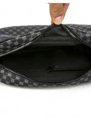 حقيبة يد من البولي يوريثان بلون متباين لشنطة صدر للرجال، سعة كبيرة، مقاوم للماء،حقيبة رجالية للأعمال،حقيبة ل