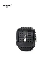 saroxi حقيبة كتف سوداء كبيرة السعة للرجال، حقيبة رسول مع نقوش مانعة للخدش ومقاومة للتلف، مناسبة للتنقل، بتصميم ب