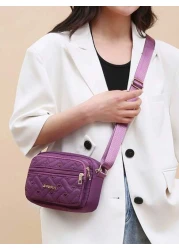 New Oxford Cloth Multi Layer Crossbody Bag Women s Bag Casual Embroidery Single Shoulder Mobile Phone Change Small Cloth Bag Business Bag