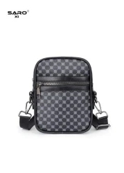 1pc Retro Men s Shoulder Bag Side Pocket Messenger Bag Casual Crossbody Bag Multi Functional For Commute PVC Black Simple Design Gift For Boyfriend Fashion