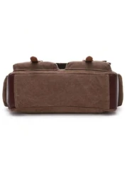 Vintage Leisure Cross Body Bag Messenger Bag With Shoulder Strap Multi Functional For Laptop Satchel Classic Briefcase For Commute Work Lightweight Anti Theft Gift For Father Husband Gift Shoulder Bag