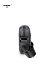 Men s Oblique Shoulder Bag With Side Pockets Crossbody Messenger Bag Square Casual Multipurpose Bag Suitable For Commuting PVC Minimalist Style Black Color Gift For Boyfriend Husband Luxury Bags