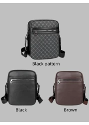 Messenger Bag For Men PU Leather Crossbody Shoulder Bag With Side Strap Vintage Style Daily Office Business Bag Suitable For Work Travel Gift For Men