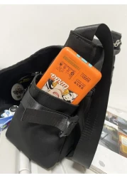 High School Students University Freshman Multifunctional Sling Bag Shoulder Bag Casual Bag Men Letter Graphic Buckle Decor Crossbody Bag Handbag Schoolbag For Travel College Outdoors Hiking Hiking Lar