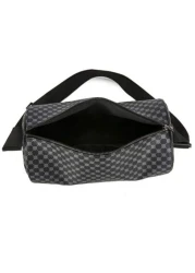 حقيبة دلو مطبوعة بنمط المربعات من البولي يوريثان، حقيبة كتف محمولة متعددة الاستخدامات مناسبة للعمل والتسوق و