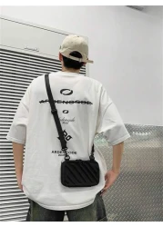 Men s Solid Color Structured Box Bag Adjustable Shoulder Strap Crossbody Bag Christmas Fall University Cross Body Bag Gifts Scream Bag Winter Christmas Gifts Thanksgiving Travel Purse Holiday Tote Bag