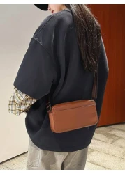 peach tree Men s Box Bag Sling Bag Shoulder Bag Small Square Bag Business PU Waterproof Flap Bag Wallet Business Storage Bag Suitable For Business Trips Graduation School Supplies