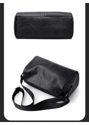 New Men s Commuter Shoulder Messenger Bag Lightweight PU Soft Leather Small Bag Minimalist Sophisticated Pillow Bag