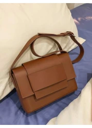 peach tree Men s Box Shaped Crossbody Bag Shoulder Bag Square Bag Business PU Waterproof Flap Bag Wallet