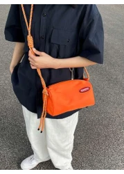 Men s Casual Fashion Diagonal Shoulder Bag Green Nylon Adjustable Strap Streetwear Style No Prints Hand Wash Or Dry Clean Suitable For Outdoor Wear