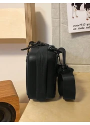 Crossbody Bag Shoulder Bag Square Bag Hard Shell Box Bag Black Bag White Bag Water Proof Summer Valentines Crossbody Sling Vacation School Carry On PU Leather Black Dad Bag Students Bag Cool Minimalis