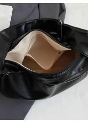 Casual Fashion Men Minimalist PU Water Proof Crossbody Bag With Wide Strap Square Shape And Single Compartment For Daily Commute Or Traveling Sling Bag Work Weekend Camping Black Bag Hiking Large Capa