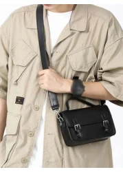 Messenger Casual PU Leather Unisex Shoulder Bag Large Capacity Leisure Street Handbag Crossbody Bag