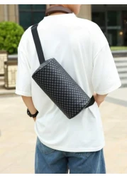 1 Pc Vintage Pattern Men s Crossbody Bag A Pillow Bag Shoulder Bag Cylinder Package Versatile Lightweight Portable With Zipper For Daily Commuter Bag Adjustable Shoulder Strap For Travel Vacation Busi