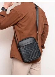 حقيبة رجالية أنيقة للأعمال من مادة البولي يوريثان والجلد الاصطناعي، حقيبة صغيرة مربعة، حقيبة كتف متقاطعة، حق