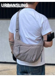 Men s Stylish Solid Color Large Capacity Crossbody Bag Business Commuter Simple Chic Shoulder Bag Streetwear Dumpling Bag Outdoor Activities Convenient Travel Sling Bag Multi Pocket Suitable For High