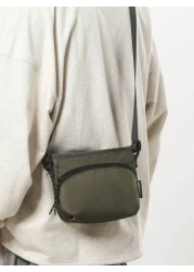 New Fashion Simple Solid Color Adjustable Strap Men s Shoulder Bag Outdoor Casual Sports Cycling Fitness Portable Messenger Bag Suitable For School Commuting And Small Items