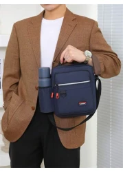 Multi Pocket Fashion Casual Outdoor Travel Backpack With Water Bottle Holder Reflective Stripe Soft For Men Fits Tablet Power Bank Wallet Umbrella