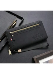 CarrKen 1pc Men s Essential Casual Zipper Handbag Large Capacity Phone Wallet With Multiple Pockets Card Slots Gift For Boyfriend Father Son