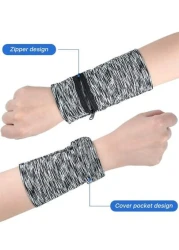 1 Pc Wrist Wallet With Zipper Breathing Arm Phone Bag Mini Coin Purse For Outdoor Sports And Travel Accessories