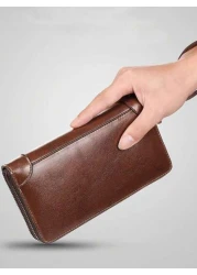 محفظة رجالية طويلة بحيز بسيط للبطاقات حافظة رخصة القيادة