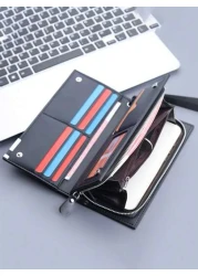 Men Wallets Classic Long Style Card Holder Male Purse Quality Zipper Large Capacity Big Brand Luxury Wallet For Men Summer Freshman For Books Multi Functional Dorm University Gifts For Men Fall Christ