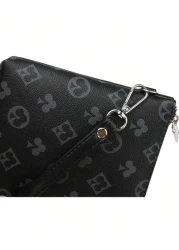 Washing Toiletry Bag Handbag For Sports Business Fashion Pu Men Square Bag Male Clutch Purse Zipper Money Bag Holiday Essentials Fall Stuff Anti Theft Portable Lightweight Scream Men Bag Men Zipper Ba