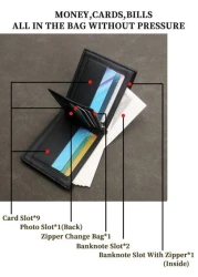 HOVI S Men s Stylish Casual Vintage Short Wallet Multi Slot Multi Functional Portable Billfold Coin Wallet