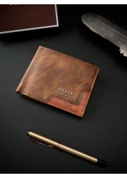 HOVI S Men s Short Wallet Fashionable Casual Vintage Dollar Wallet Multi Card Slot Multi Function Portable Short Wallet Coin Purse
